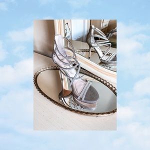 Silver Stilettos with Rhinestones